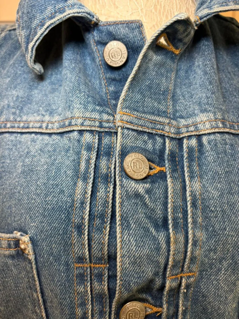 Vintage Polo Jeans Co Ralph Lauren Denim Vest Y2K Western Festival Medium - Picture 7 of 15